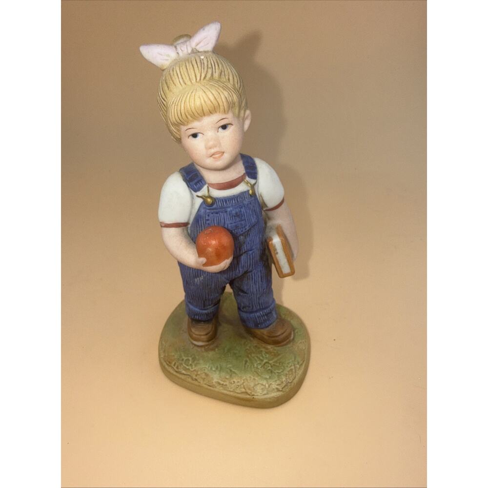 1985 HOMCO Home Interiors Denim Days “school Days”' Debbie Figurine (1513)